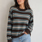 Stripe Crewneck in Chocolate