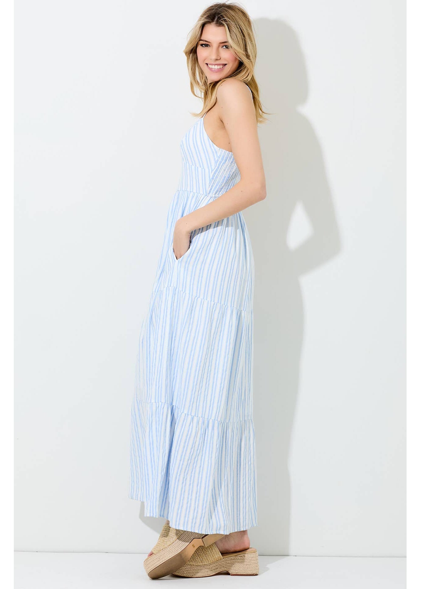 Pinstripe Maxi Dress
