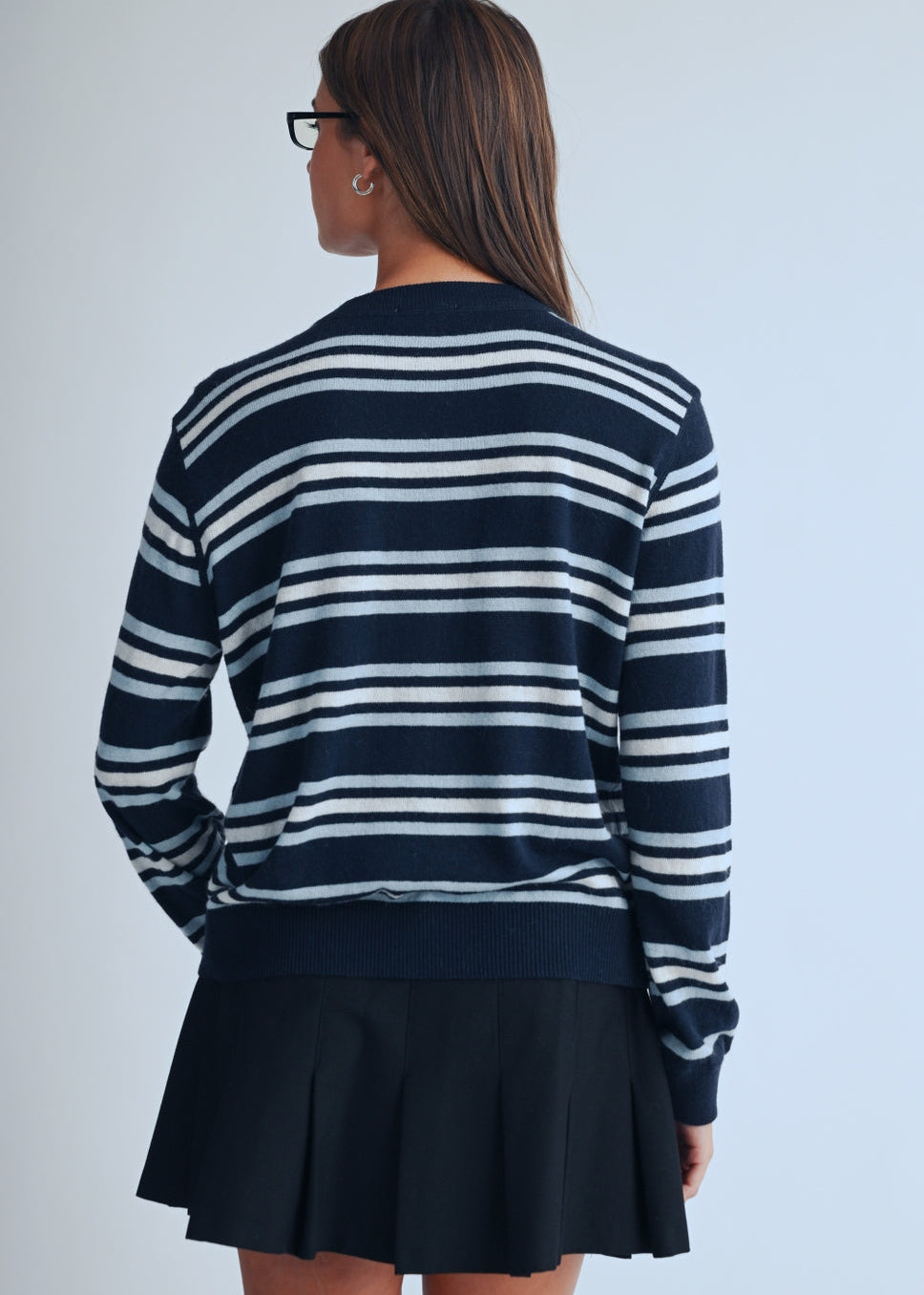 Stripe Crewneck in Navy