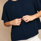 Round Neck Short Sleeve Sweater Cardigan