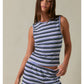 Round Neck Sleeveless Stripe Top