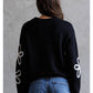 Floral Detail Crewneck Sweater
