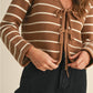 Striped Front Tie Cardigan