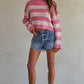 Pink Striped Dreams Sweater