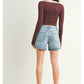 Vintage High Rise Boyfriend Denim Short