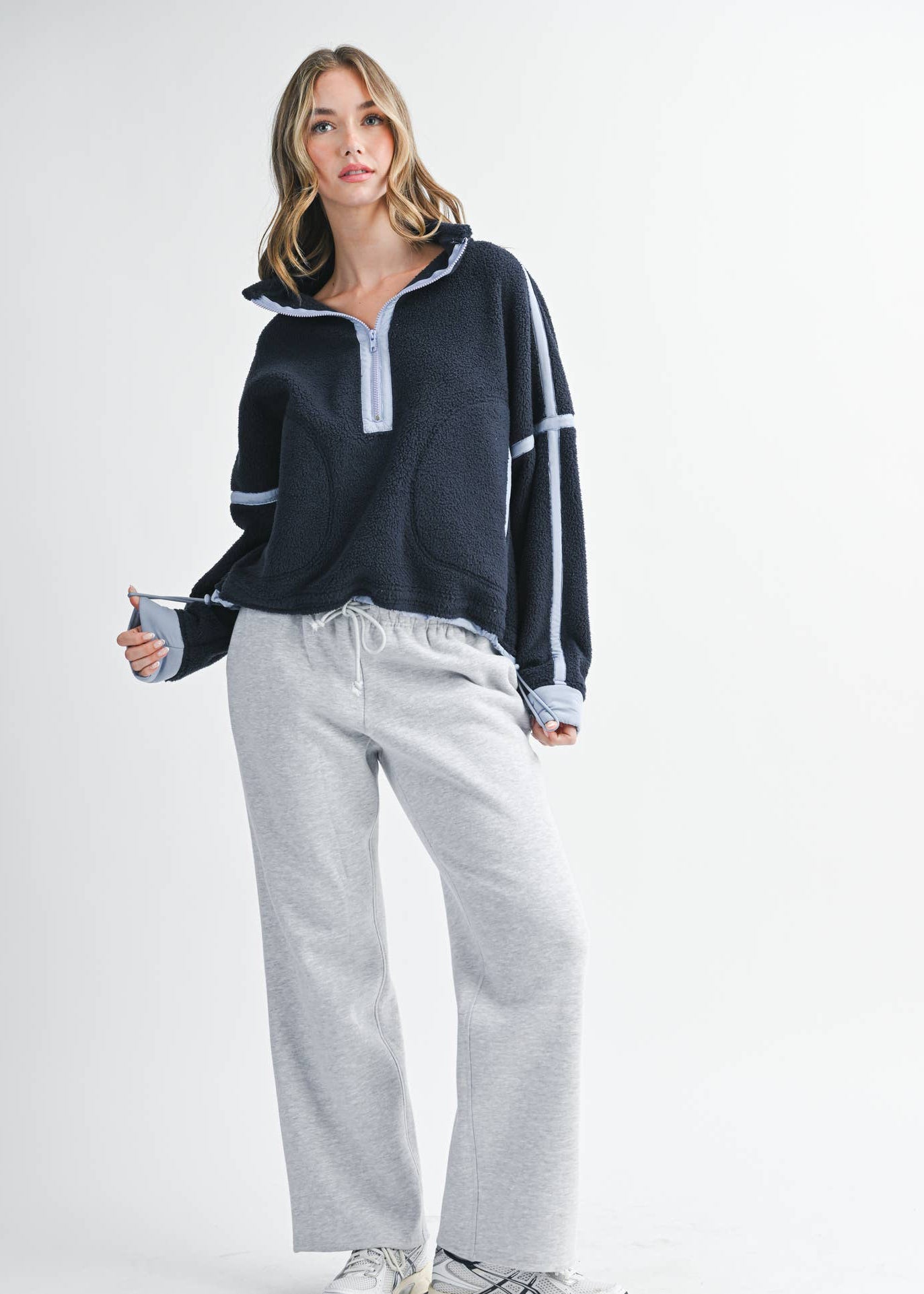 Trim Fleece Half-Zip in Navy