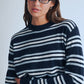 Stripe Crewneck in Navy