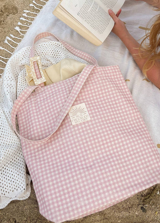 Strawberry Gingham Tote