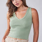 Lush Rib Tank Top in Green