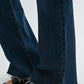 Dark Wash High Rise Cut Flare by JBD
