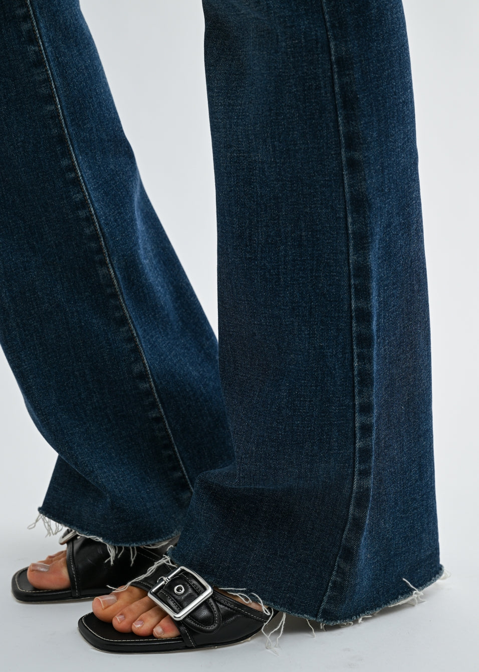 Dark Wash High Rise Cut Flare by JBD