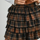 Plaid Tiered Ruffle Mini Skirt