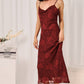 Sleeveless Cowl Neck Novelty Midi Slip Dress