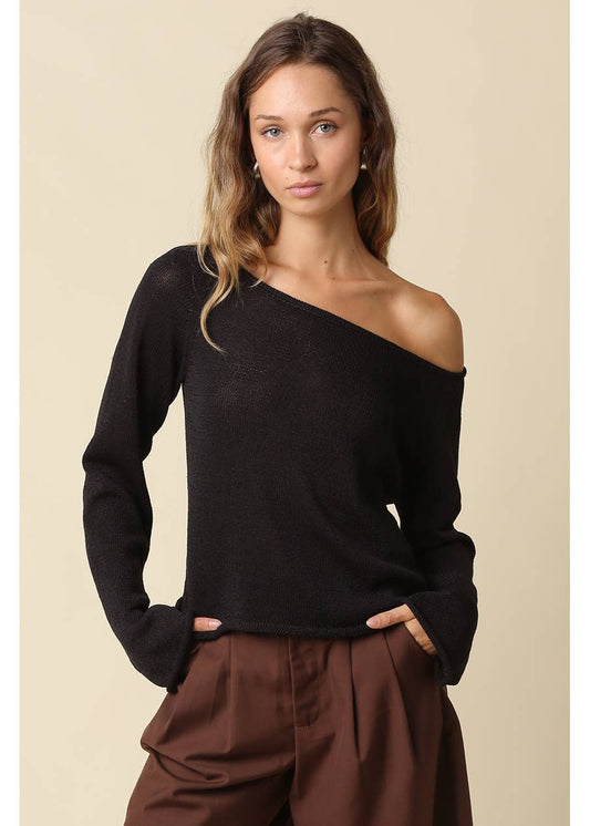 One Shoulder Knit Top