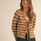 Striped Front Tie Cardigan