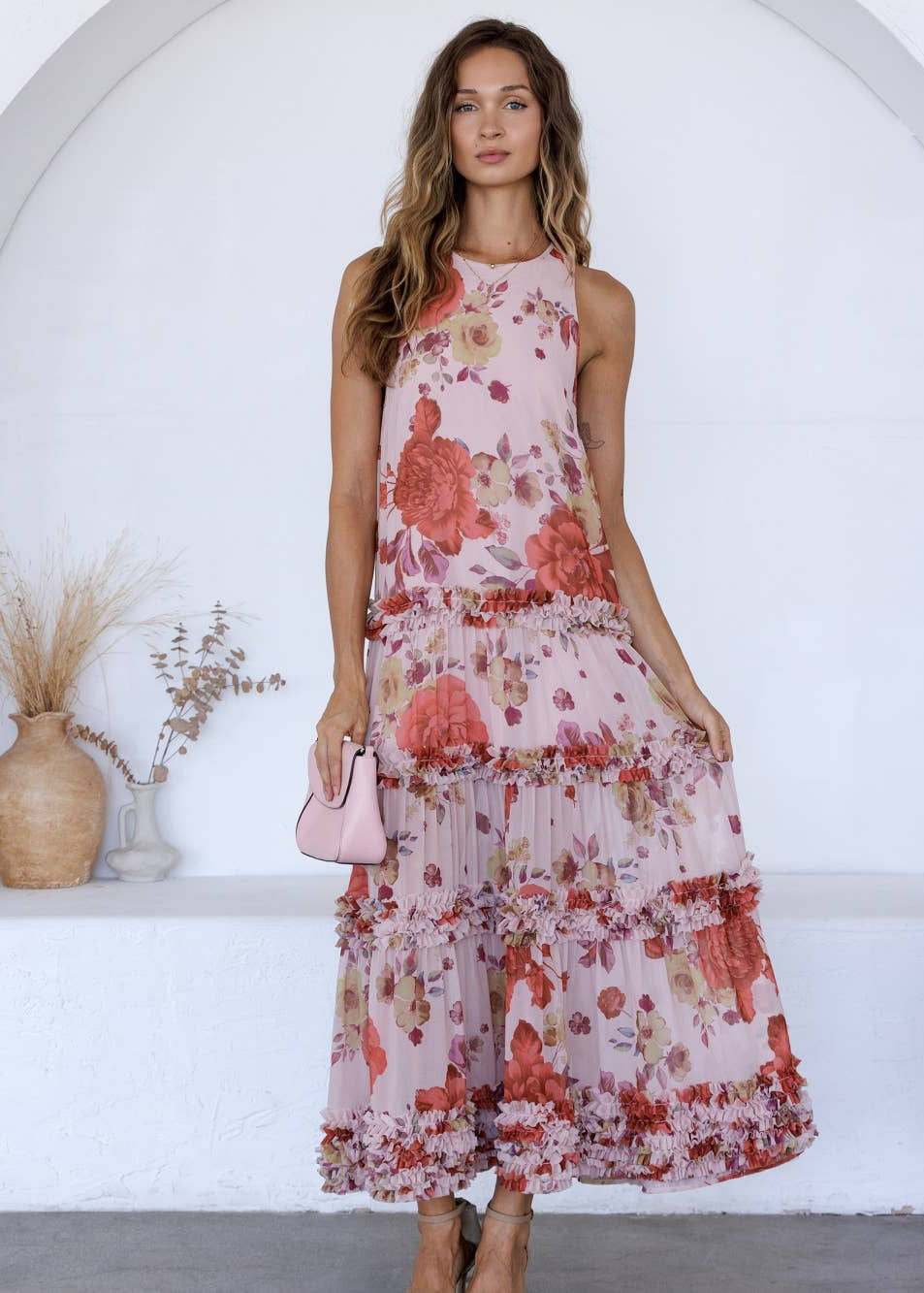 Floral Ruffle Tiered Dress