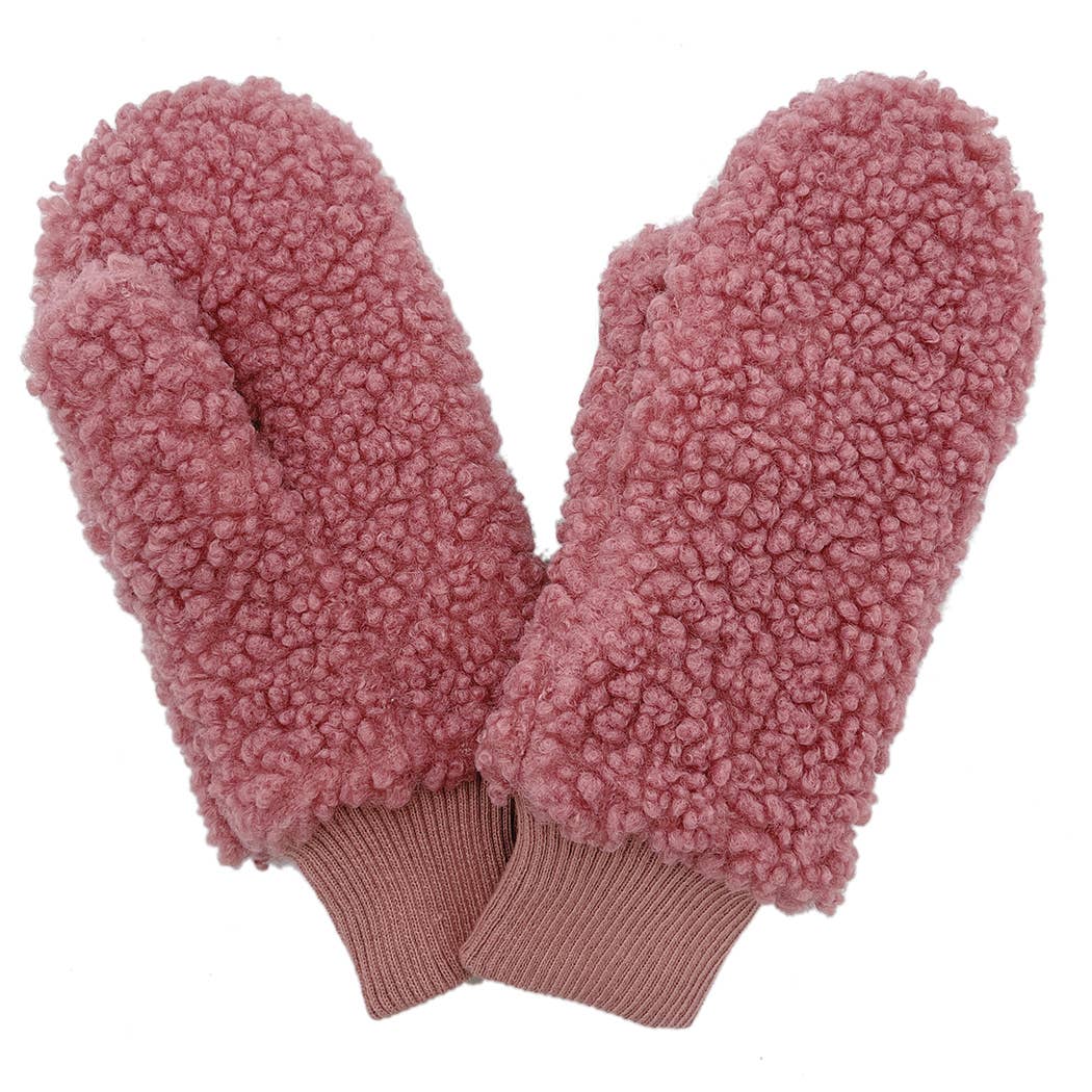 Solid Sherpa Mittens