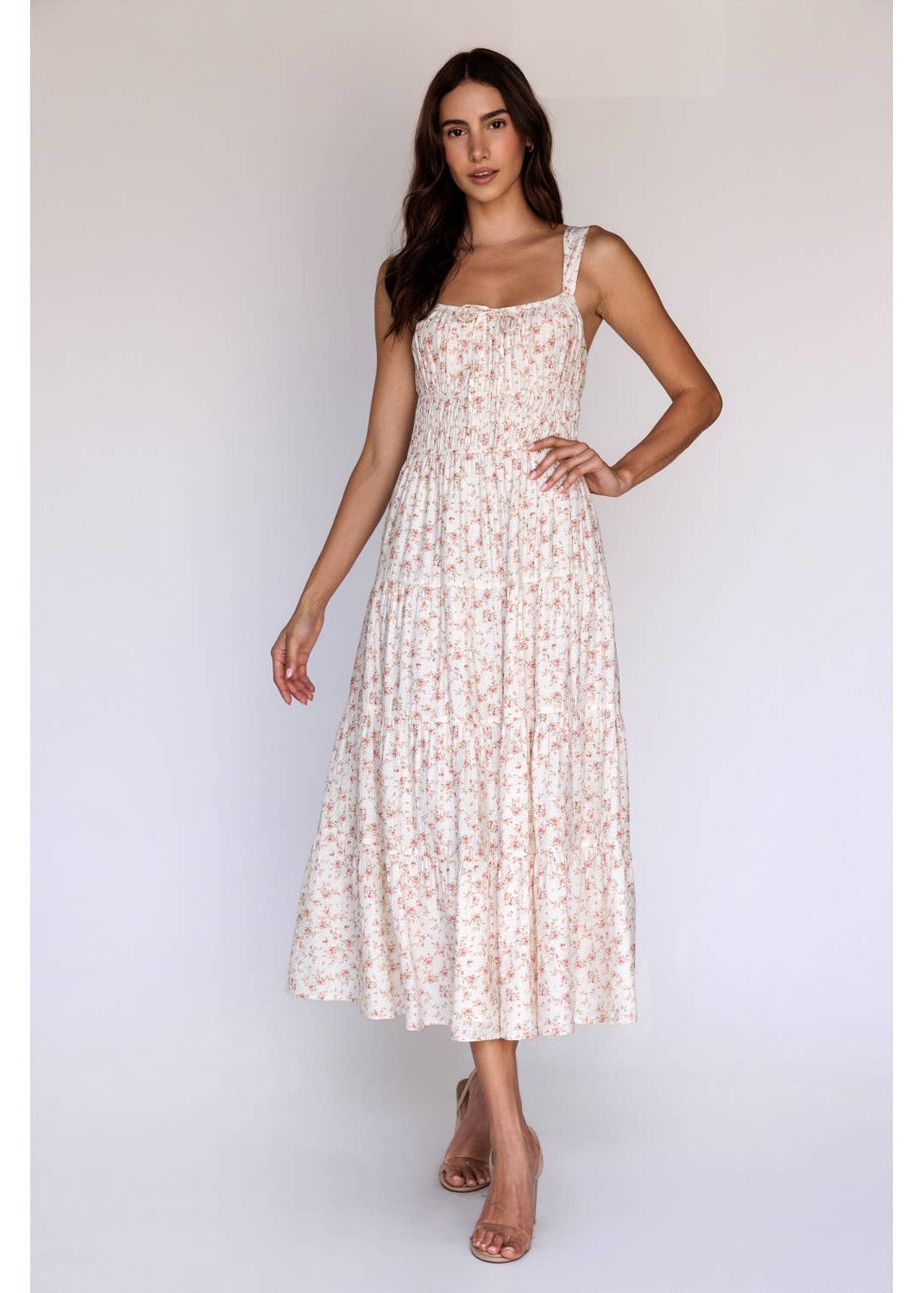 Floral Smocked Midi Dress