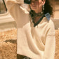 Rib Knit Denim Layered Sweater