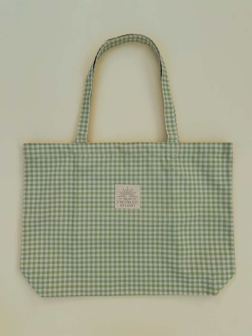 Sage Gingham Tote