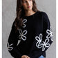 Floral Detail Crewneck Sweater