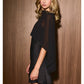 Satin Bias Slip Mini Dress with Sheer Cape