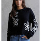 Floral Detail Crewneck Sweater