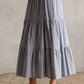 Tiered Gingham Maxi Skirt