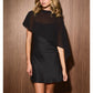 Satin Bias Slip Mini Dress with Sheer Cape