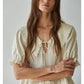 Woven Embroidered Wide Collar Blouse