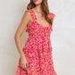 Pink Tiered Ruffle Mini Dress