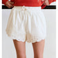 Scallop White Shorts