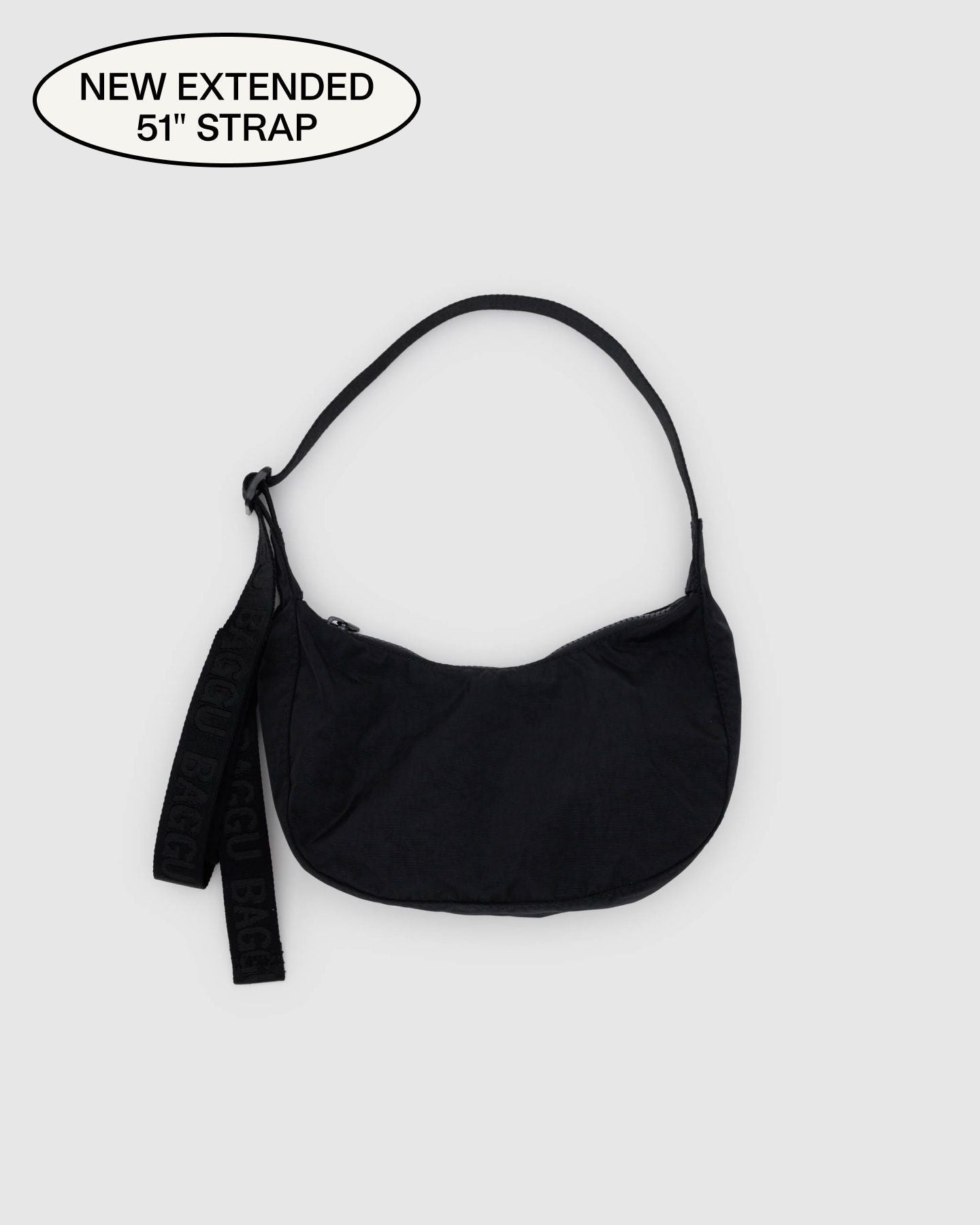 Small Nylon Crescent Bag in Black by Baggu