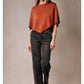 Boat Neck Knit Pullover in Rust