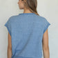 Piper Cardigan in Dusty Blue Pin Stripe