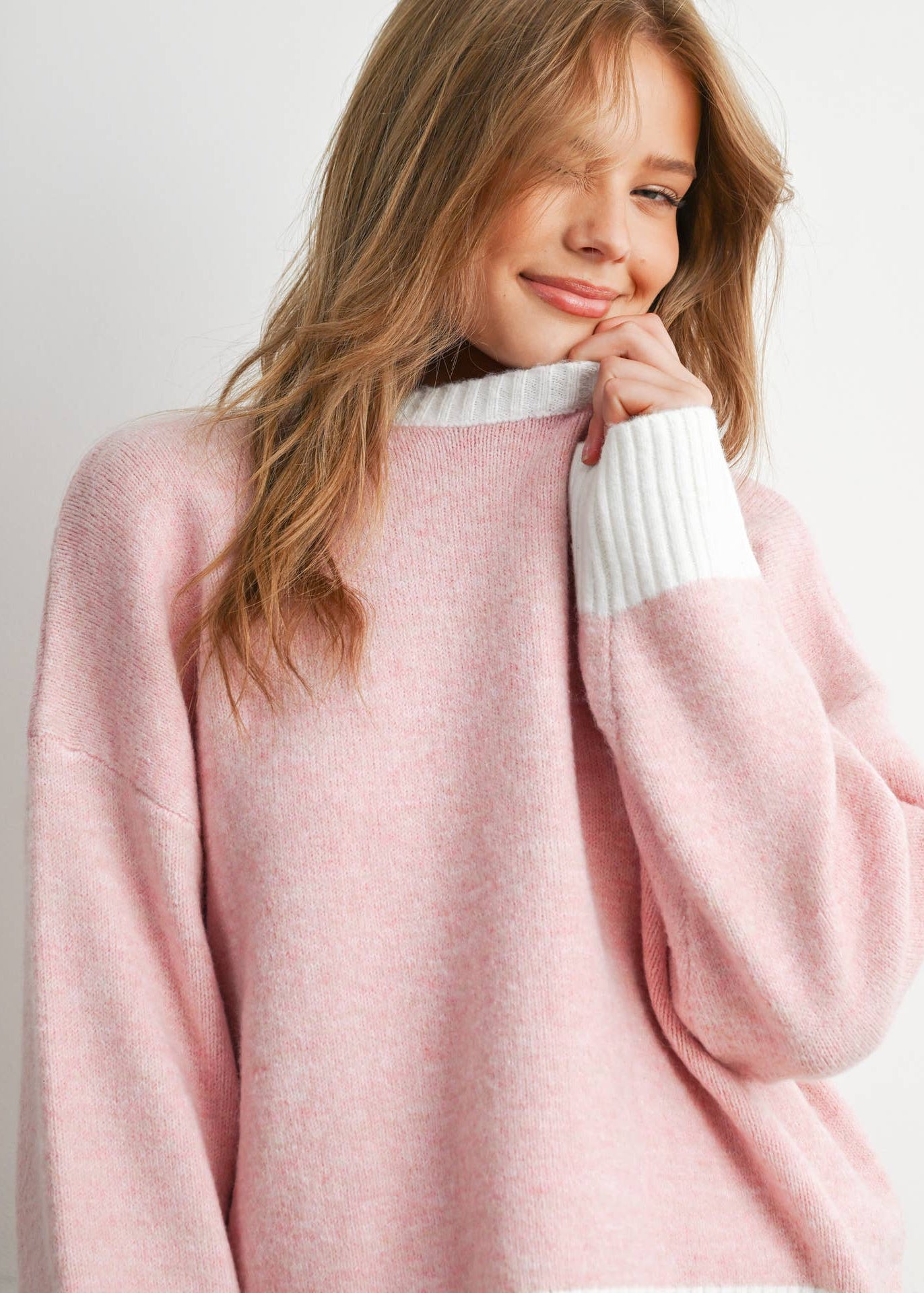 Cozy Contrast Trim Sweater