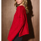 Oversized Cable Knit Crew Neck Drop Shoulder Sweater