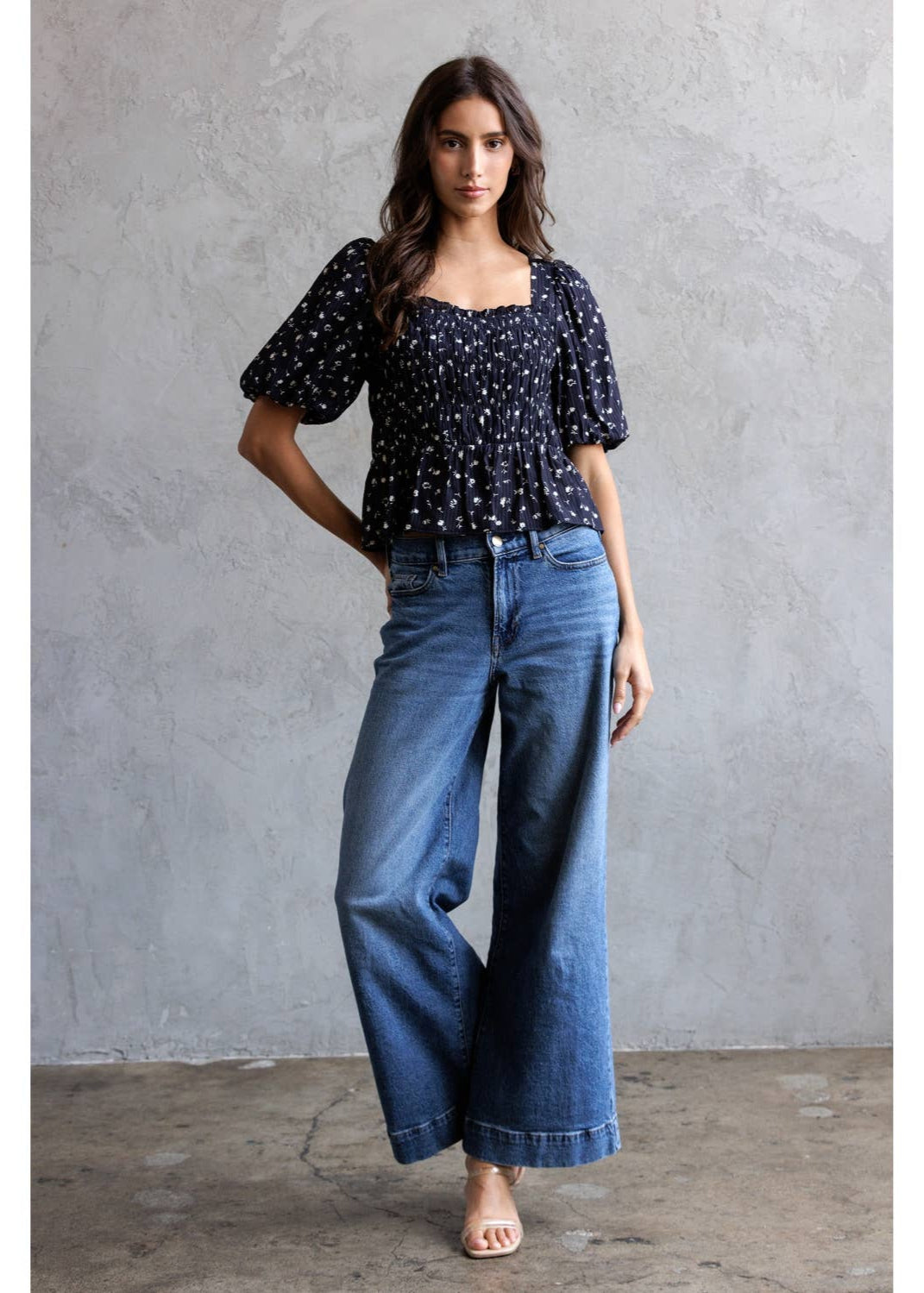 Smocked Peplum Top