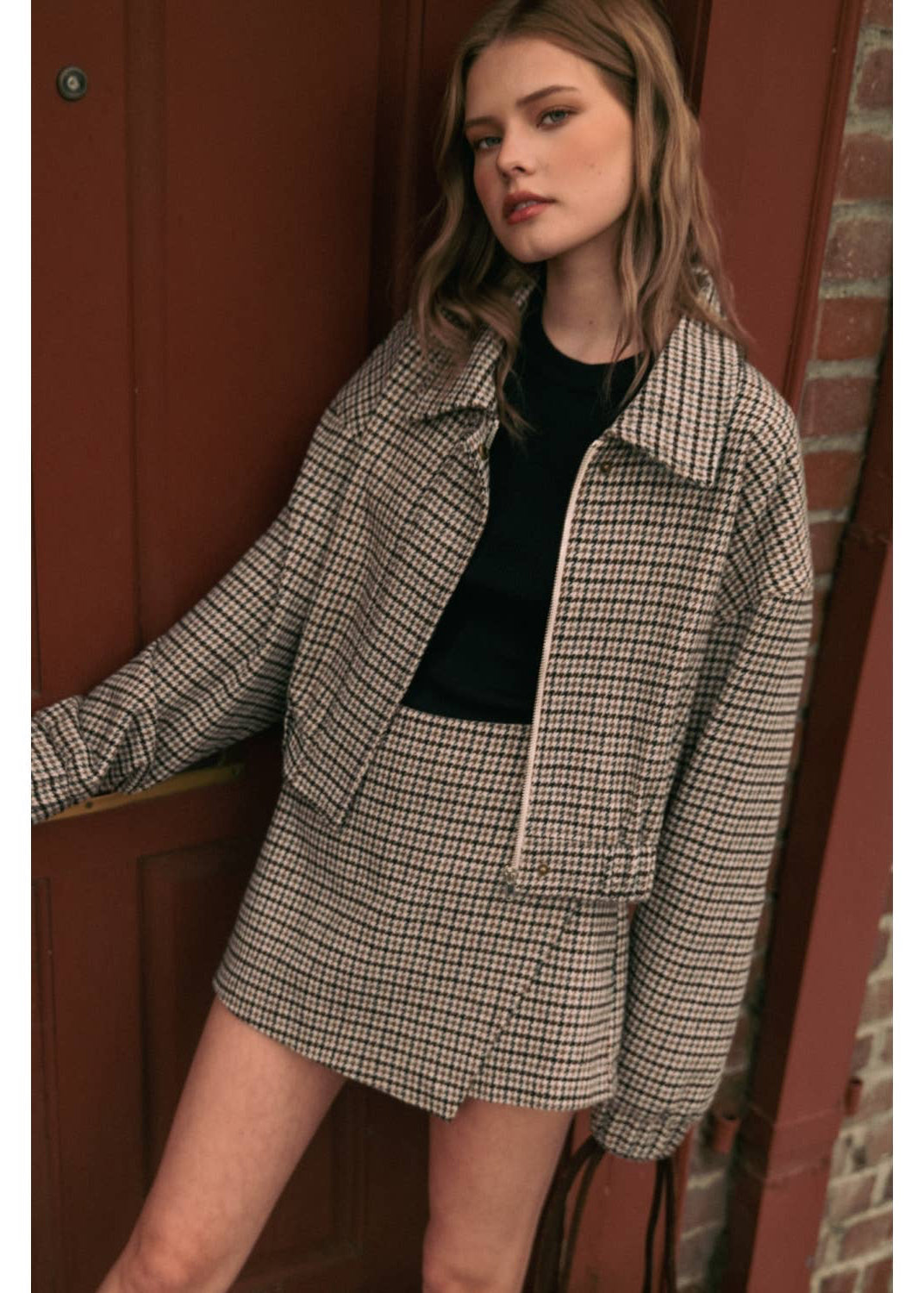 Houndstooth Pattern Jacket