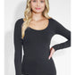 Black Long Sleeve Scoop Neck Top by Niki Biki