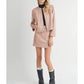 Faux Suede Moto Jacket: Rose Pink