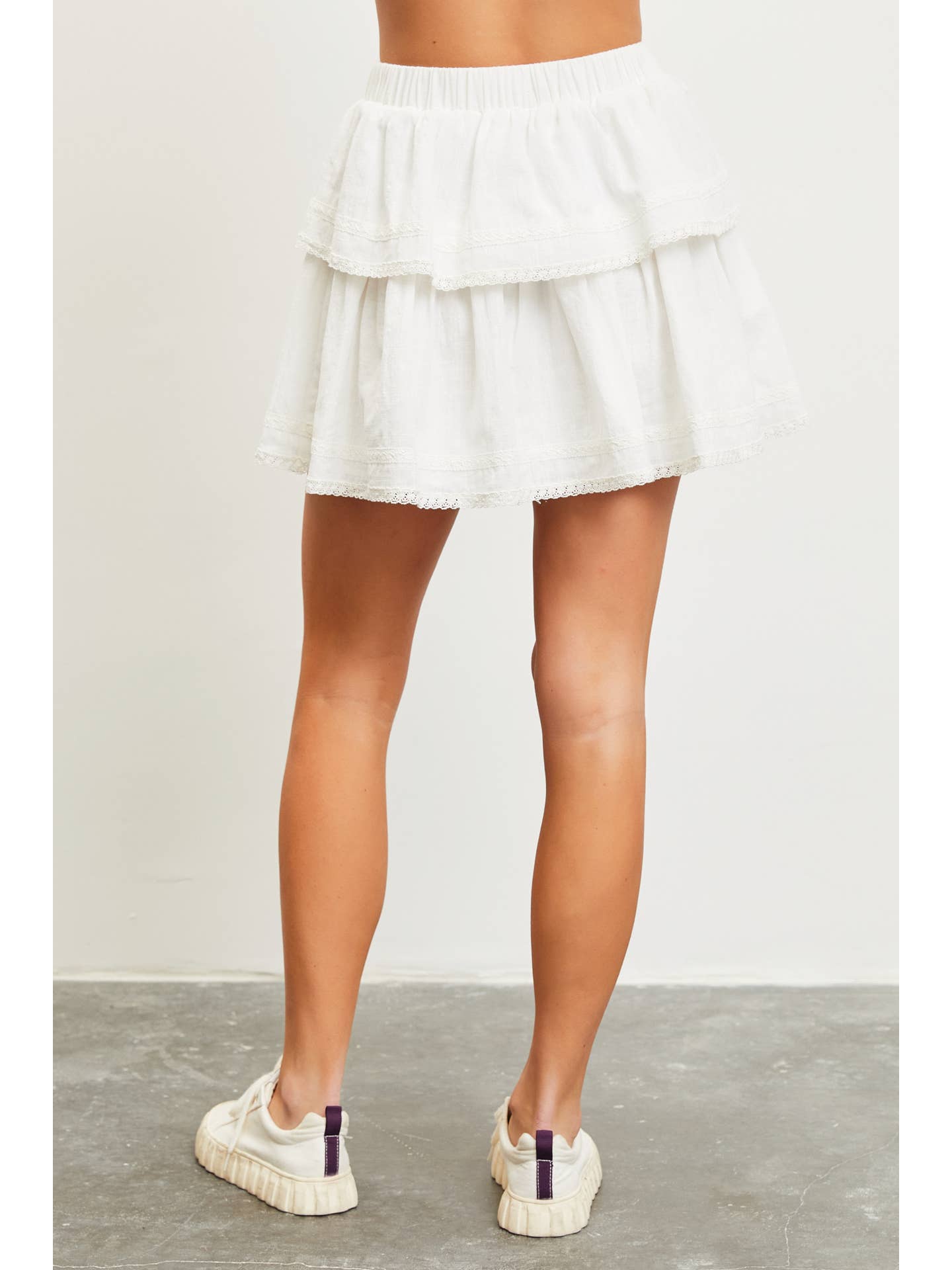 Lace Ruffle Mini Skirt
