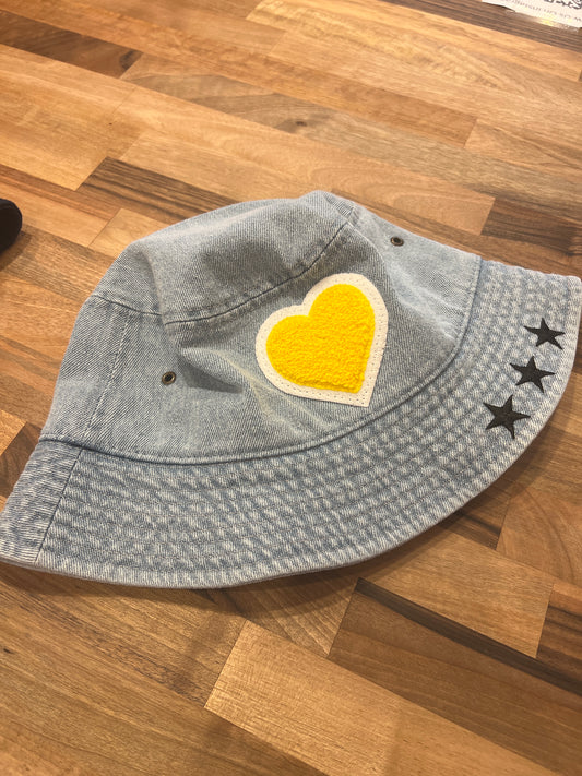 Custom Yellow Heart Bucket Hat