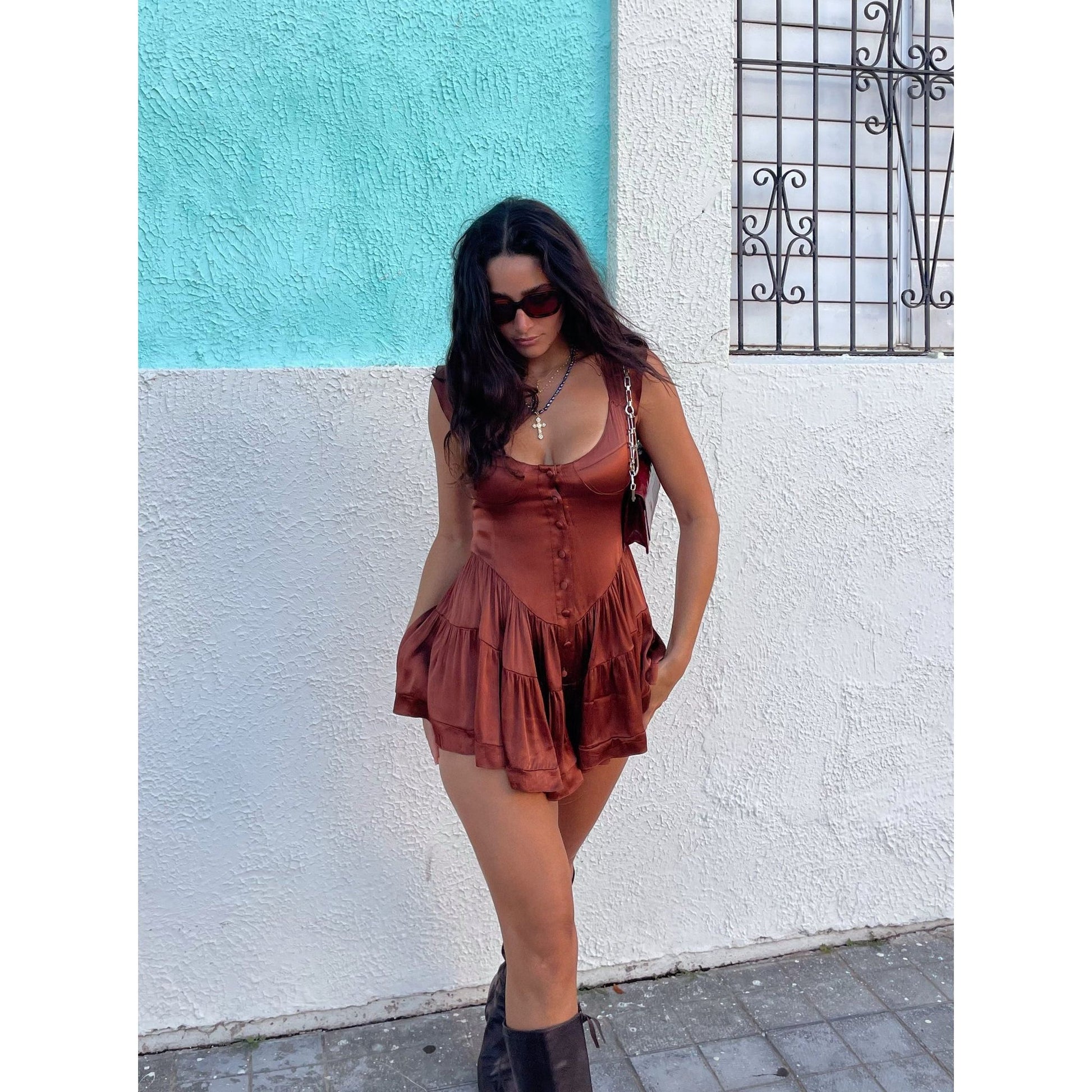 Elisabeth Romper Satin Romper Dress Vanessa Mooney The Elisabeth Romper Dress Black Dresses Elisabeth Romper Satin Romper Dress Vanessa Mooney The Elisabeth Romper Dress Black Dresses